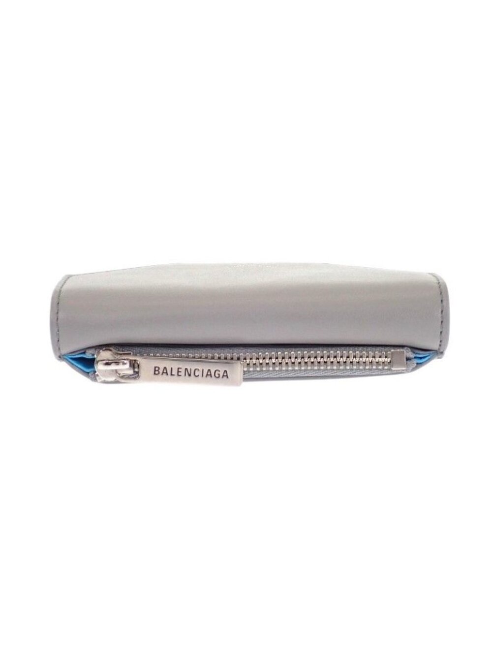 Balenciaga Envelope Mini Wallet Trifold Calf Gray Blue Silver - Picture 8 of 15